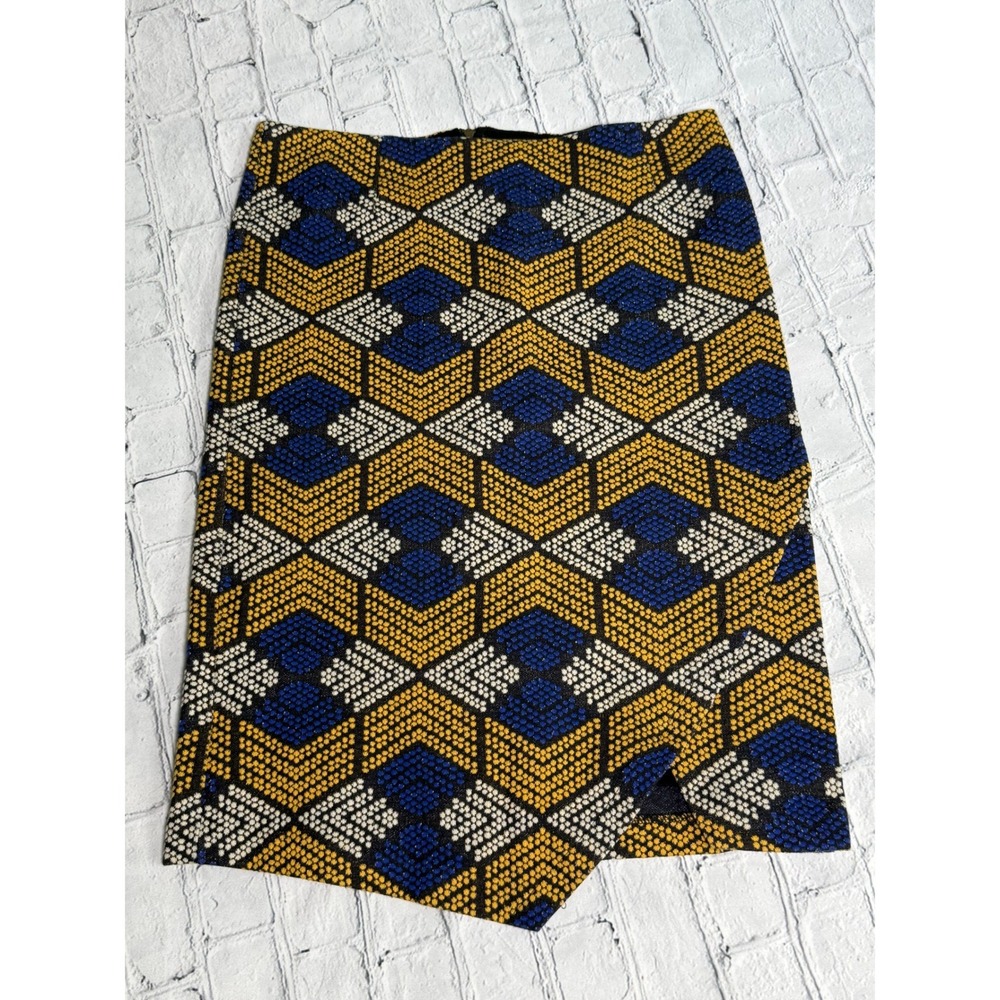 Maeve Pencil Skirt 10 Geometric Diamond Jacquard Boho Mod Anthropologie
